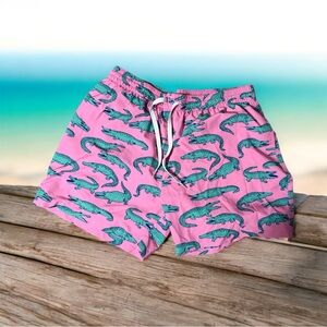 Chubbies Pink and Green Alligator Athletic Shorts